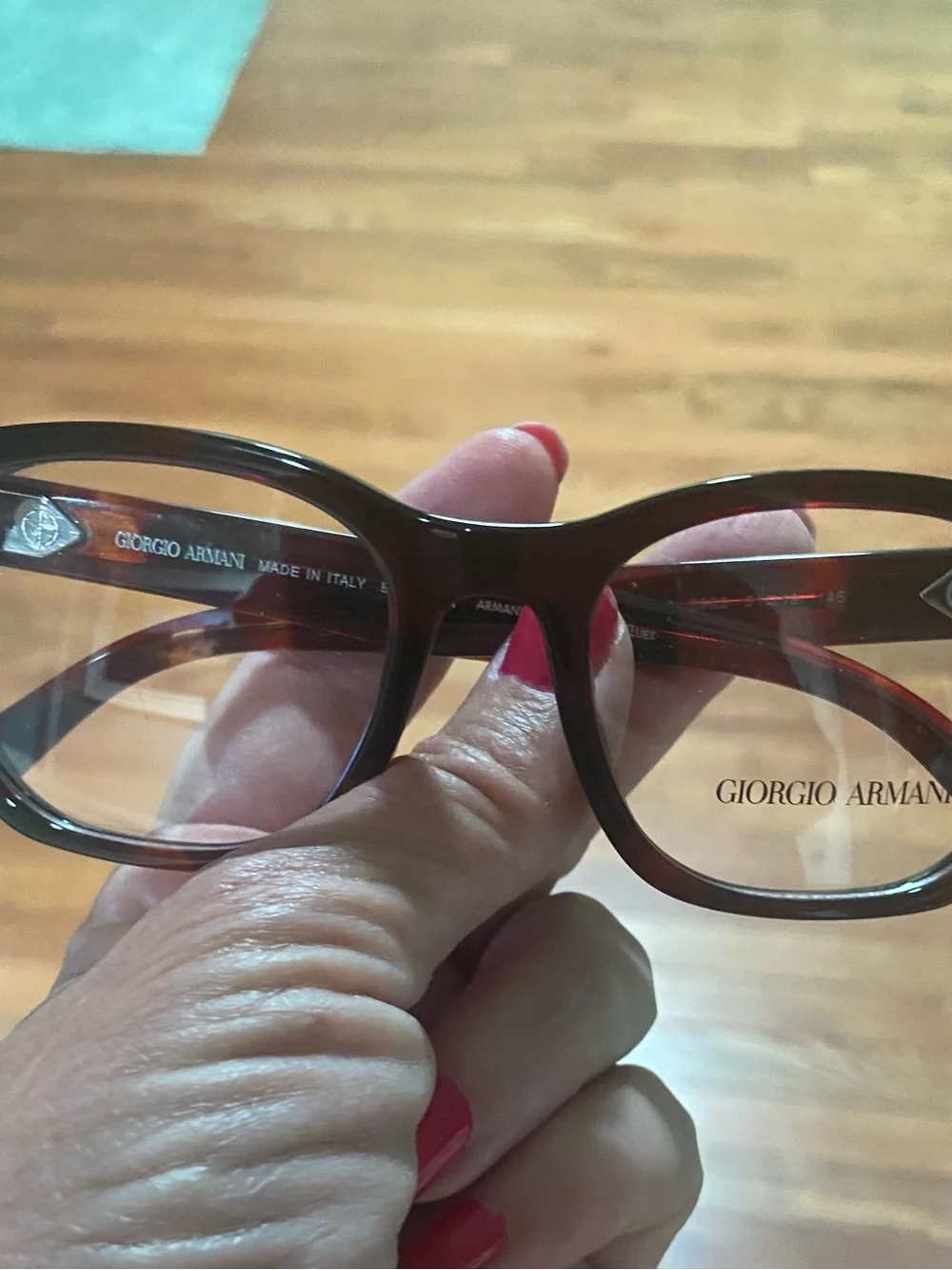 Giorgio Armani Women's Tortoiseshell Frame Glasses - Dark Brown & Amber New